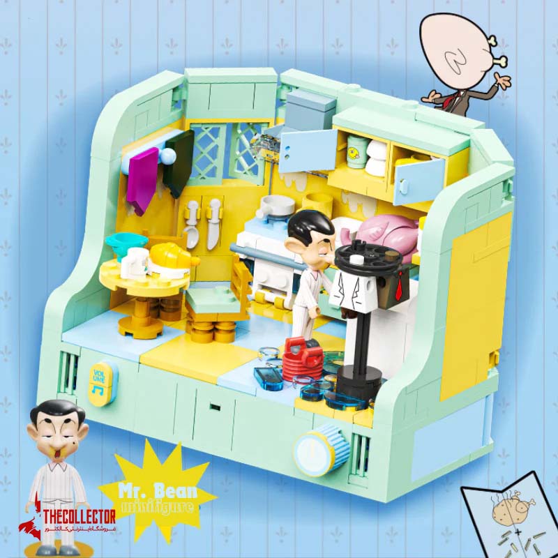اکشن فیگور ساختنی Mr. Bean Kitchen | برند Area X | صحنه آشپزخانه مستر بین