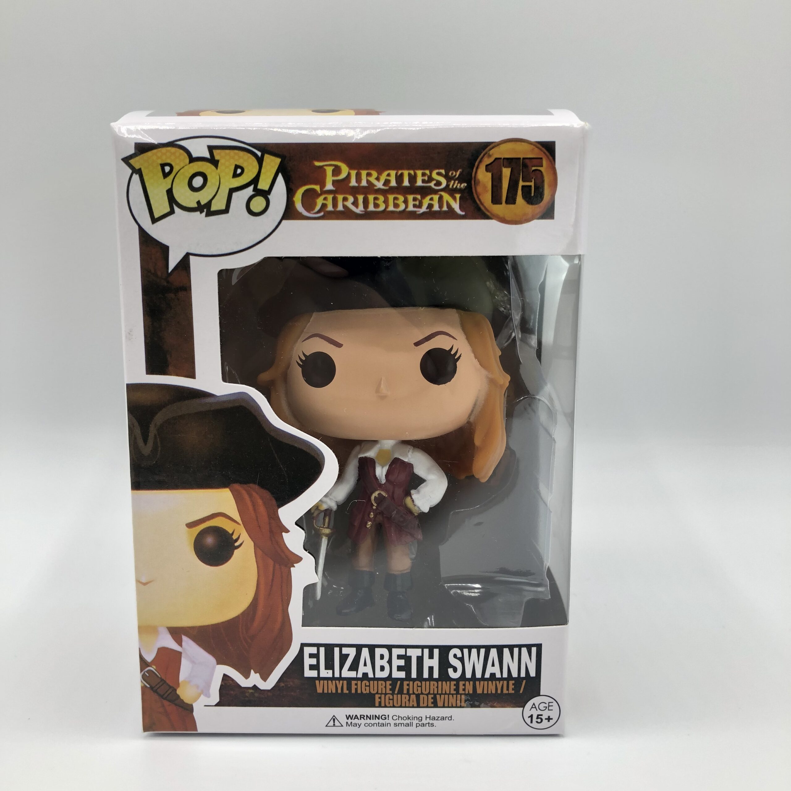 اکشن فیگور فانکو پاپ شخصیت الیزابت سوان با شماره 175 از مجموعه Pirates of the Caribbean، طراحیشده با جزئیات جذاب برای طرفداران فیلمهای فانتزی و کلکسیونرها.